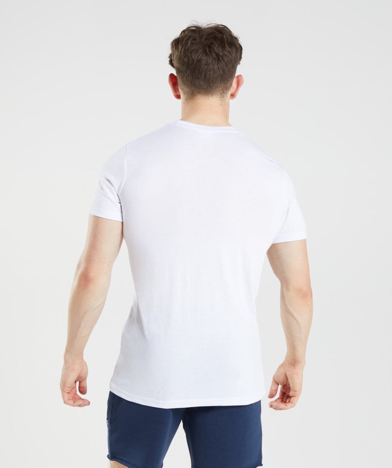 Men's Gymshark Legacy T-Shirts White | NZ 1CNMEP